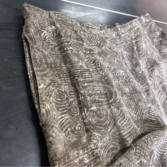 Coldwater Creek XL Linen Blend Soft Wash Ankle Length Pants Batik Design AS-IS - Picture 5 of 16